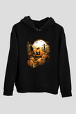Cadılar Bayramı-Halloween Siyah Unisex Kapüşonlu Sweatshirt