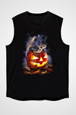 Cadılar Bayramı-Halloween Siyah Unisex Kolsuz Tişört