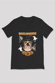 Cadılar Bayramı-Halloween Siyah Unisex V Yaka Tişört
