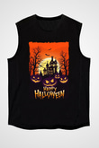 Cadılar Bayramı-Halloween Siyah Unisex Kolsuz Tişört
