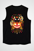 Cadılar Bayramı-Halloween Siyah Unisex Kolsuz Tişört
