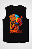 Cadılar Bayramı-Halloween Siyah Unisex Kolsuz Tişört
