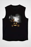 Cadılar Bayramı-Halloween Siyah Unisex Kolsuz Tişört