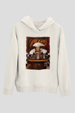 Cafe Beyaz Unisex Kapüşonlu Sweatshirt