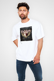 Caliban Baskılı Unisex Beyaz Oversize Tişört