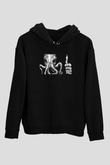 Call Of Ctulhu Baskılı Unisex Siyah Kapüşonlu Sweatshirt