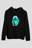 Call Of Ctulhu Baskılı Unisex Siyah Kapüşonlu Sweatshirt