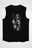 Call Of Ctulhu Baskılı Unisex Siyah Kolsuz Tişört - Tshirt