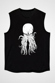 Call Of Ctulhu Baskılı Unisex Siyah Kolsuz Tişört - Tshirt