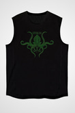 Call Of Ctulhu Baskılı Unisex Siyah Kolsuz Tişört - Tshirt