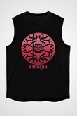Call Of Ctulhu Baskılı Unisex Siyah Kolsuz Tişört - Tshirt
