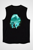 Call Of Ctulhu Baskılı Unisex Siyah Kolsuz Tişört - Tshirt