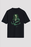 Call Of Ctulhu Baskılı Unisex Siyah Oversize Tişört - Tshirt
