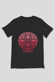 Call Of Ctulhu Baskılı Unisex Siyah V Yaka Tişört - Tshirt