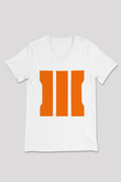 Call of Duty Beyaz Unisex V Yaka Tişört T-Shirt