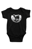 Camel Baskılı Unisex Siyah Bebek Body - Zıbın