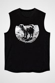 Camel Baskılı Unisex Siyah Kolsuz Tişört - Tshirt
