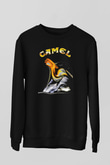 Camel Baskılı Unisex Siyah Sweatshirt