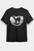 Camel Baskılı Unisex Siyah Tişört - Tshirt