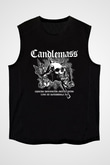 Candlemass Baskılı Unisex Siyah Kolsuz Tişört
