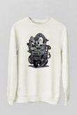 Car Racer Mario Baskılı Unisex Beyaz Sweatshirt