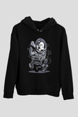 Car Racer Mario Baskılı Unisex Siyah Hoodie