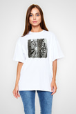 Carcass Baskılı Unisex Beyaz Oversize Tişört