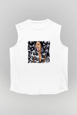 Cardi B Baskılı Unisex Beyaz Kolsuz Tişört