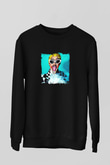 Cardi B Baskılı Unisex Siyah Sweatshirt