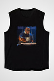 Carl Cox Baskılı Unisex Siyah Kolsuz Tişört