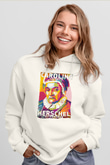 Caroline Lucretia Herschel Baskılı Unisex Ekru Hoodie