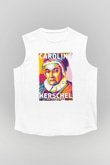 Caroline Lucretia Herschel Baskılı Unisex Kolsuz Beyaz Tişört - Tshirt