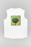 Carousel Kings Baskılı Unisex Beyaz Kolsuz Tişört