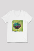 Carousel Kings Baskılı Unisex Beyaz V Yaka Tişört