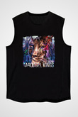 Carousel Kings Baskılı Unisex Siyah Kolsuz Tişört