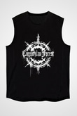 Carpathian Forest Baskılı Unisex Siyah Kolsuz Tişört - Tshirt