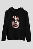 Carrie Siyah Unisex Kapüşonlu Sweatshirt