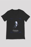 Casper Baskılı Unisex Siyah  V Yaka Tişört