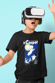 Casper the Friendly Ghost Baskılı Siyah Unisex Çocuk Tişört
