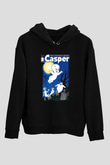 Casper the Friendly Ghost Siyah Unisex Kapüşonlu Sweatshirt