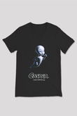 Casper the Friendly Ghost Siyah Unisex  V Yaka Tişört