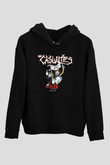 Casualties Baskılı Unisex Siyah Kapüşonlu Sweatshirt