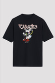 Casualties Baskılı Unisex Siyah Oversize Tişört - Tshirt