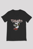 Casualties Baskılı Unisex Siyah V Yaka Tişört - Tshirt
