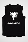 Cavalera Baskılı Unisex Siyah Kolsuz Tişört - Tshirt