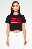 Cavalera Conspiracy Siyah Crop Top Tişört