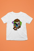 Caveira Baskılı Beyaz Unisex Beyaz Çocuk Tişört - Tshirt