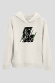 Caveira Baskılı Beyaz Unisex Kapüşonlu Sweatshirt