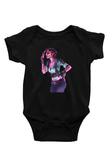 Caveira Baskılı Unisex Siyah Bebek Body - Zıbın