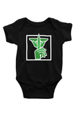 Caveira Baskılı Unisex Siyah Bebek Body - Zıbın